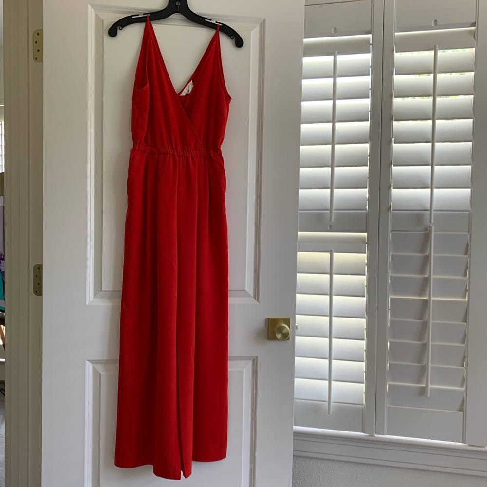 H&M Conscious Red Jumpsuit w/ Pockets